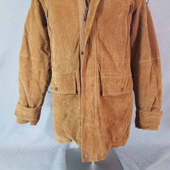 Wilsons Leather M Julian Suede Parka Coat Mens Small Brown Heavy Winter - Picture 3 of 16